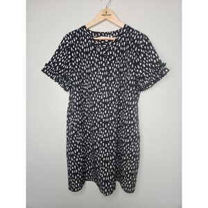 Chico's 3 Dress 16 Black Neema Ruffle Resort Minimalist Sporty Outdoor Vacation